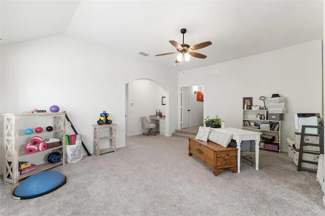 a living room with furniture