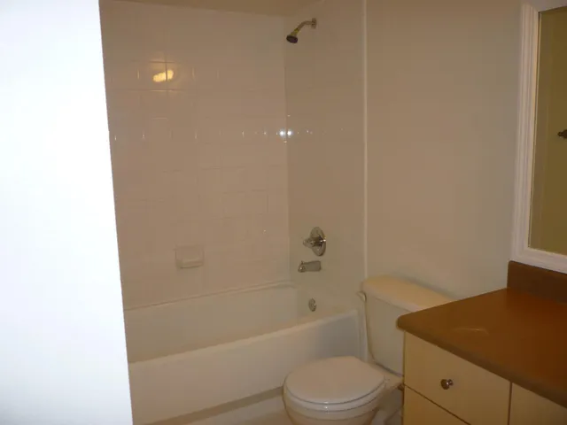 a bathroom with a sink a toilet and bathtub