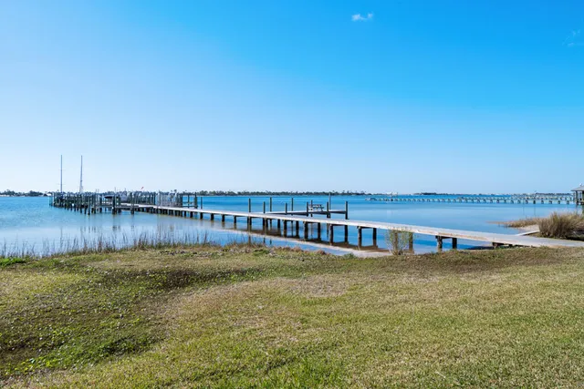 a view of wooden floor with a lake