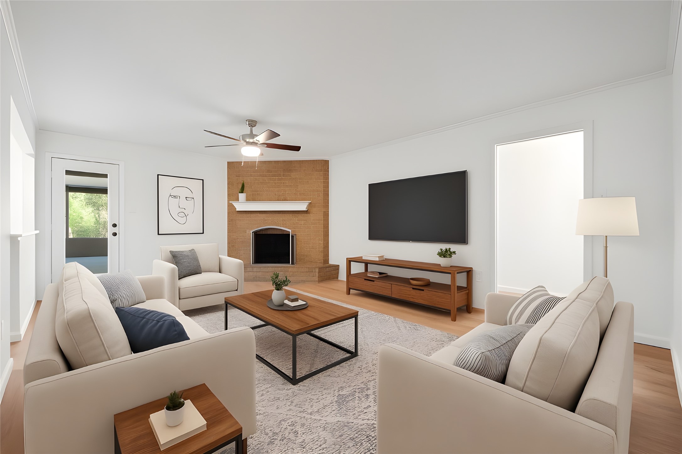 25206 Spring Ridge Drive Spring, TX 77386 - Photo 12 of 37 a living room with furniture and a flat screen tv