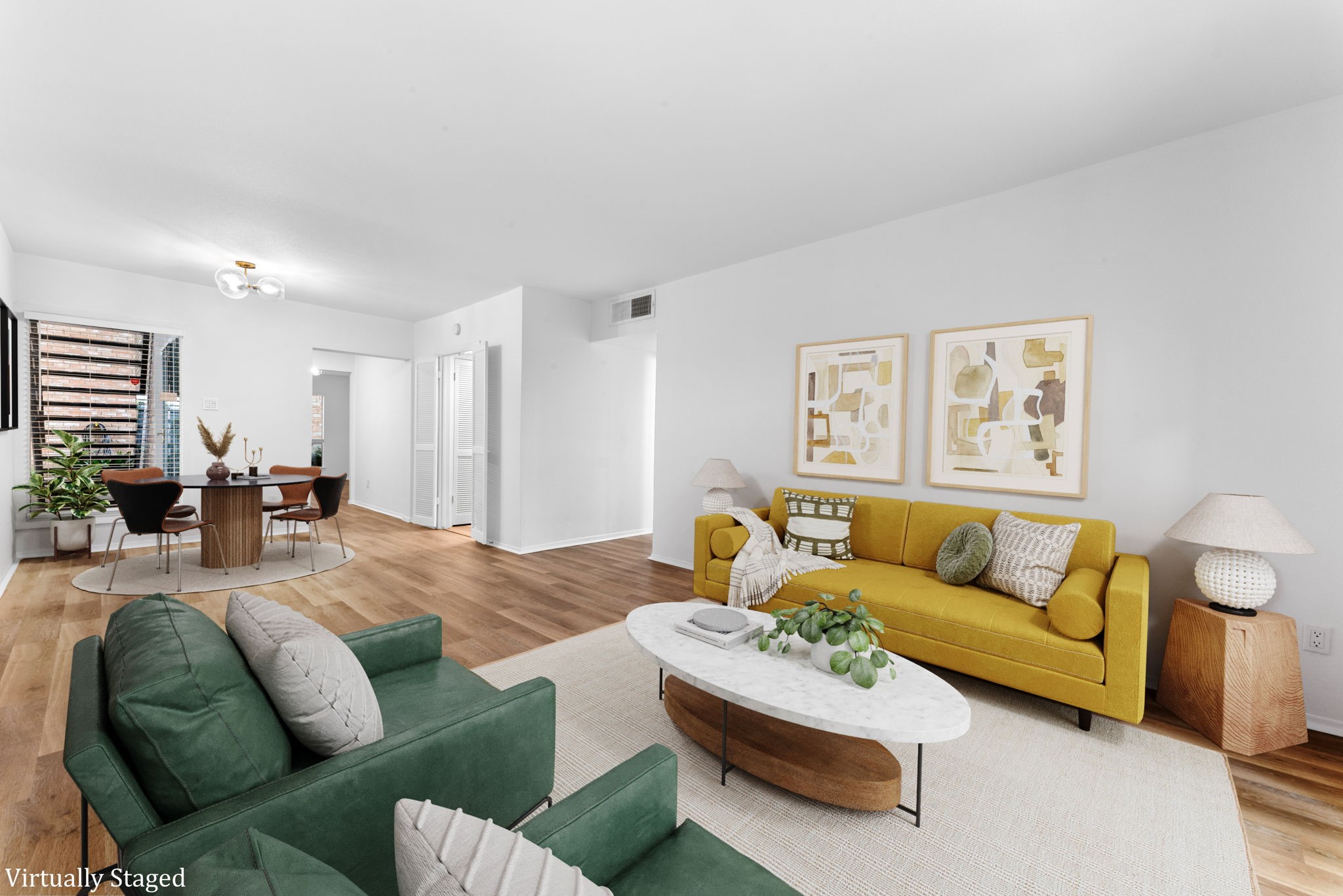 a living room with furniture and a couch