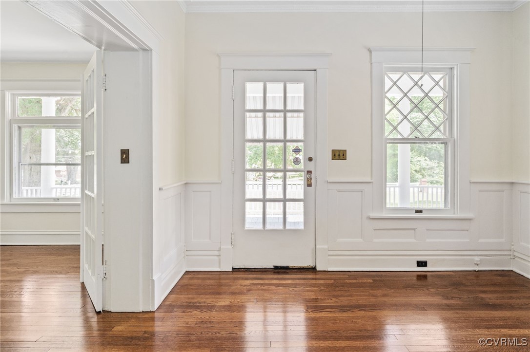 2707 Sherbourne Road Richmond, VA 23237 - Photo 5 of 50 Entryway featuring wood flooring, wainscoting, a d