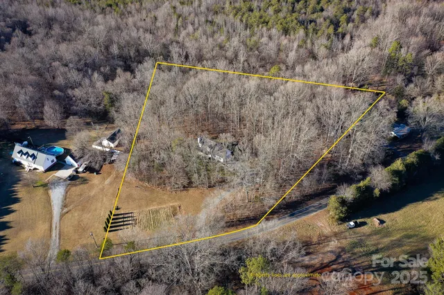 a view of yard with large trees