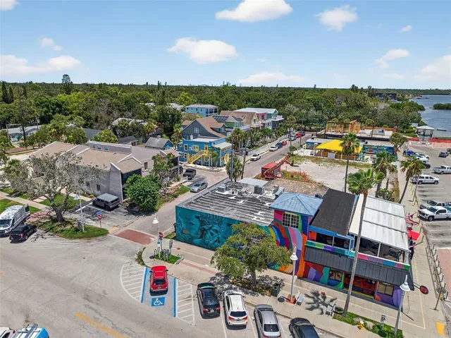 an aerial view of a city