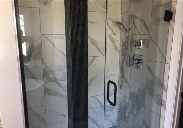 a bathroom with a shower