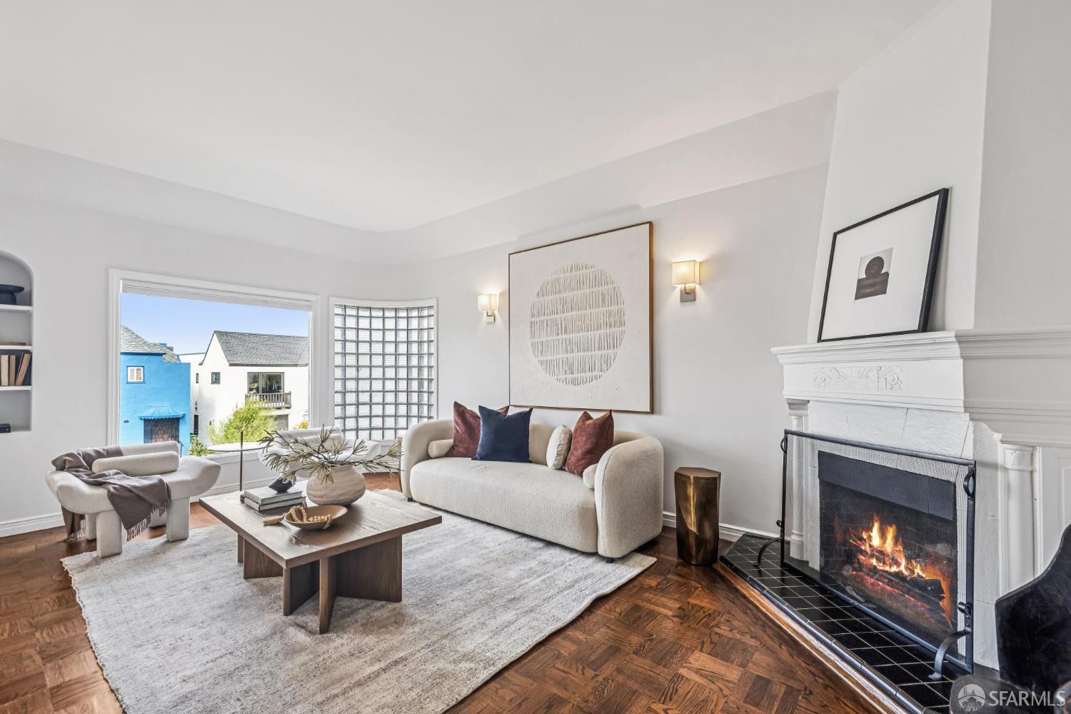 71 Ulloa Street San Francisco, CA 94127 - Photo 3 of 38 a living room with furniture and a fireplace