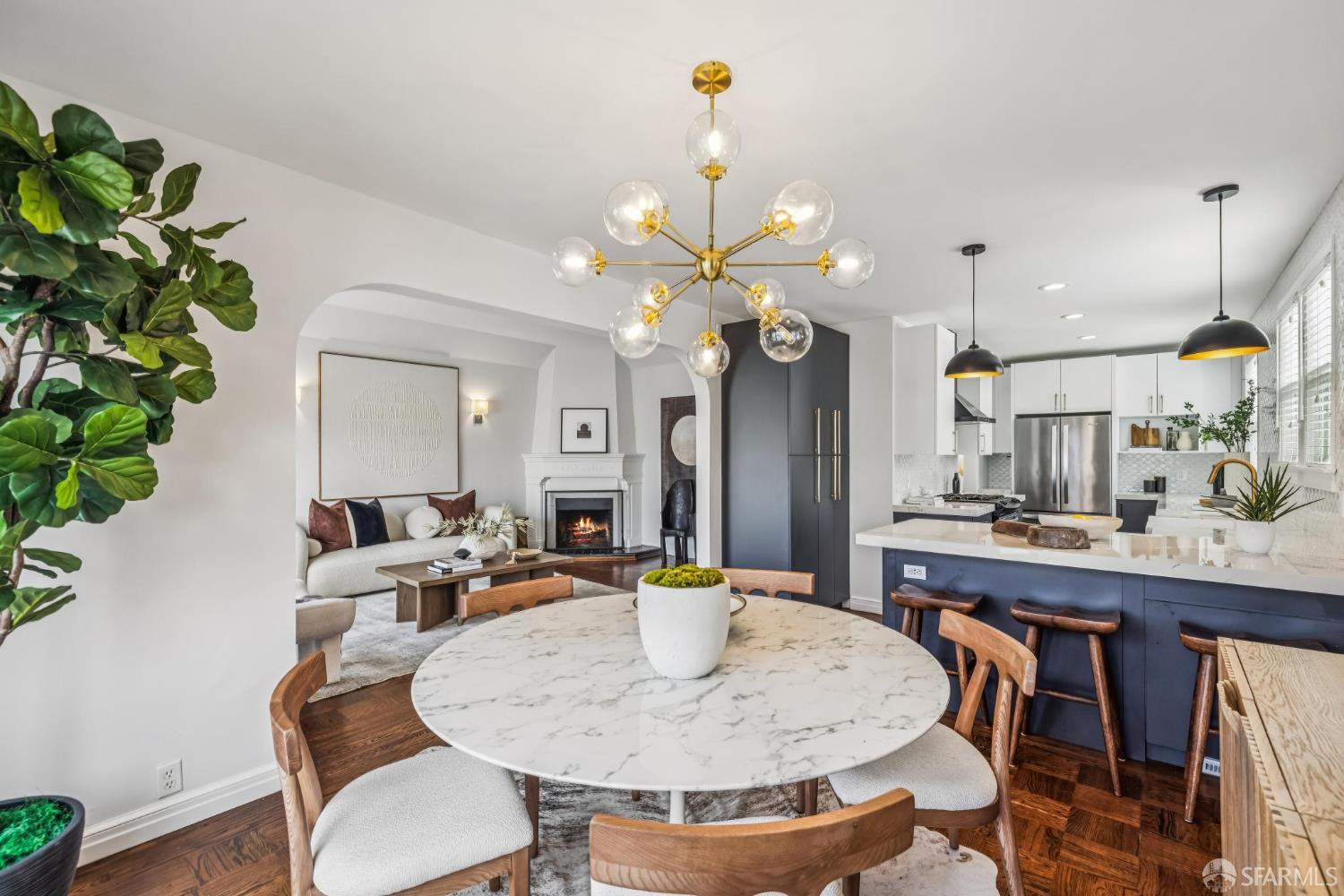 71 Ulloa Street San Francisco, CA 94127 - Photo 9 of 38 a view of a dining room with furniture and a chandelier