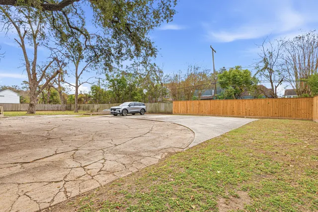 a view of yard with large tree