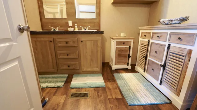a view of a bathroom with a sink