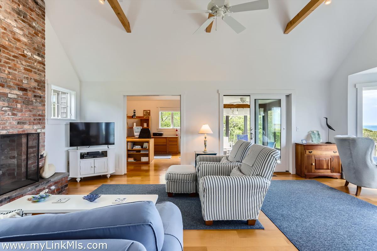 370 Lighthouse Road Aquinnah, MA 02535 - Photo 15 of 56 entry way looking through living room towards office and screened in porch