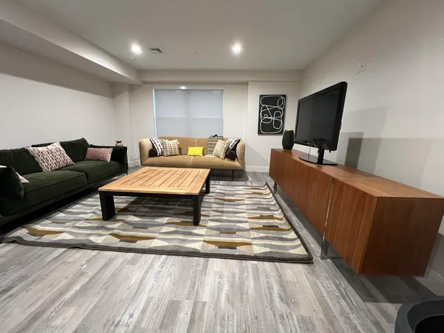 a living room with furniture