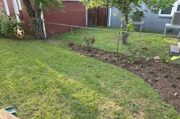 a backyard of a house with lots of green space
