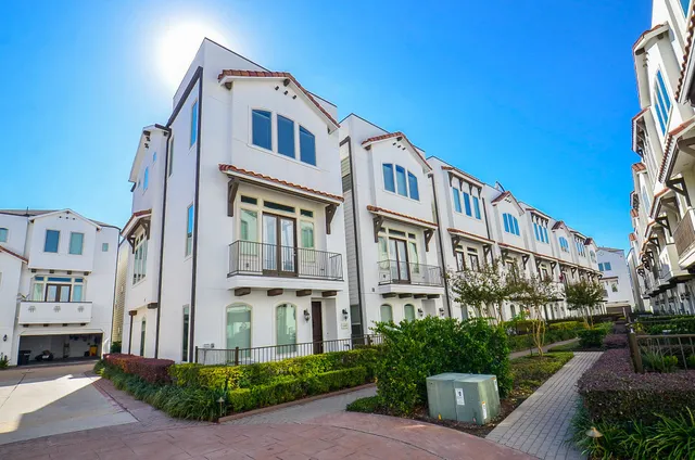 a front view of a multi story building