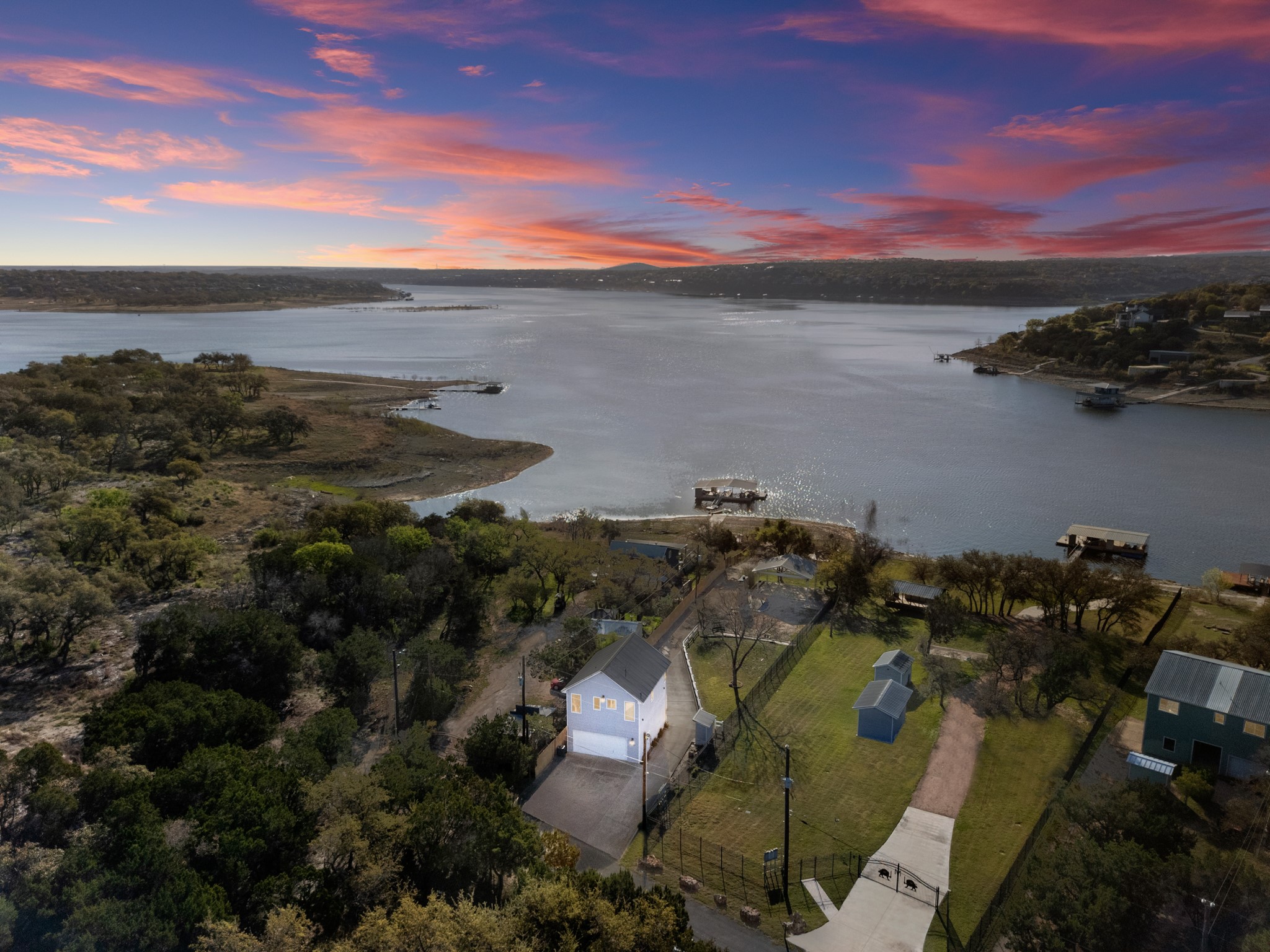 20005 Rod And Gun Club Road Spicewood, TX 78669 - Photo 2 of 39 Drone / aerial view of a nearby body of water