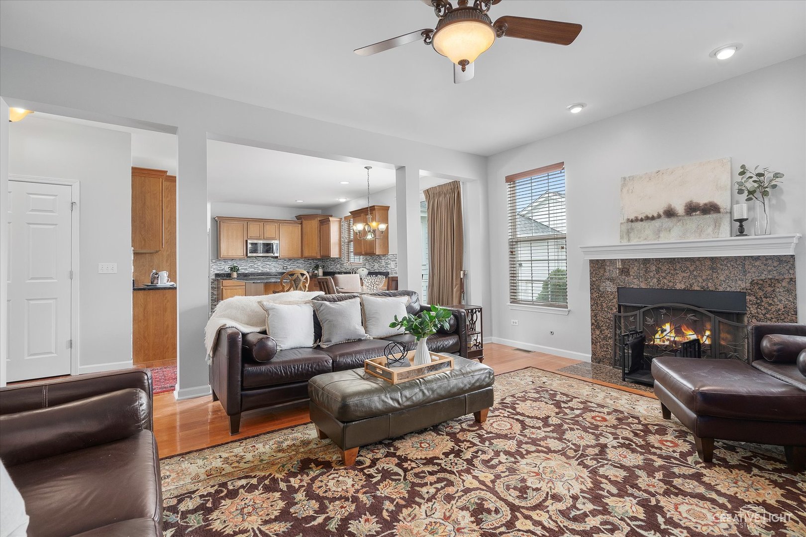 147 Gillett Street Sugar Grove, IL 60554 - Photo 20 of 32 a living room with furniture and a fireplace