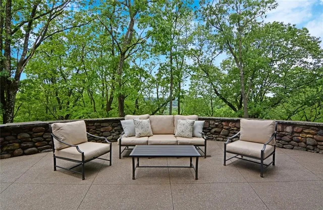 a view of outdoor space with seating space