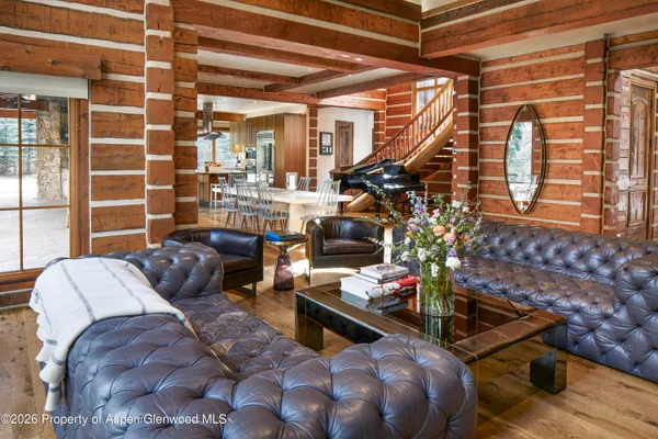 a living room filled with furniture