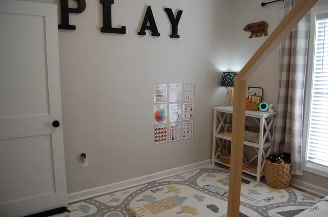 a living room with furniture