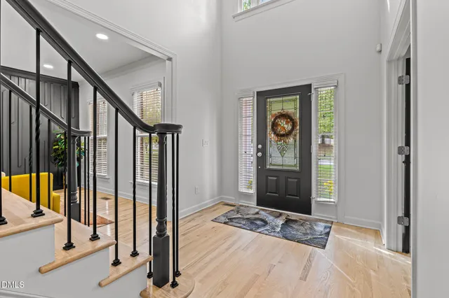 a view of an entryway with a front door