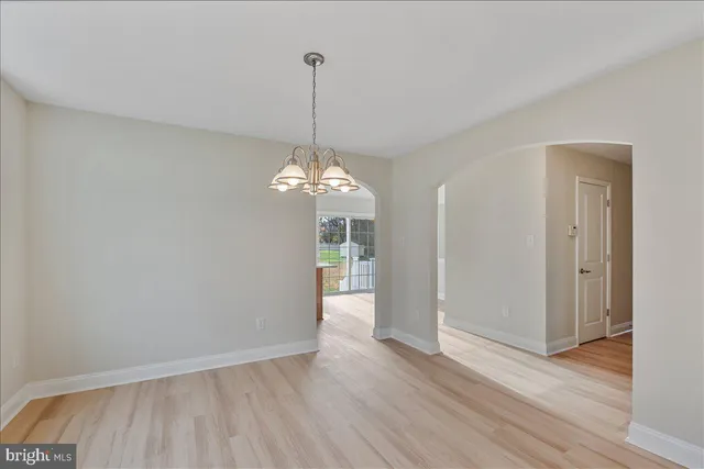 a view of a chandelier in a room