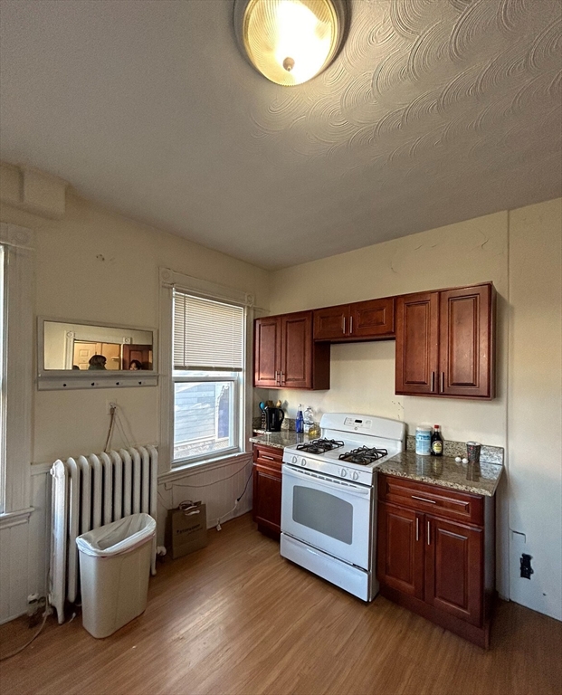 17 Hillside Street, Unit 1 Boston, MA 02120 - Photo 1 of 8 a kitchen with granite countertop a refrigerator cabinets and wooden floor