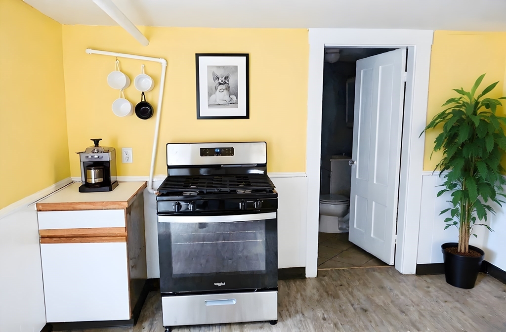 305 Rindge Avenue, Unit 1 Cambridge, MA 02140 - Photo 4 of 7 a kitchen with a stove and a potted plant