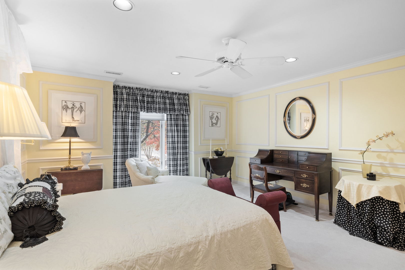 3 Oak Brook Club Drive, Unit E207 Oak Brook, IL 60523 - Photo 9 of 35 a bedroom with a bed a dresser and chair