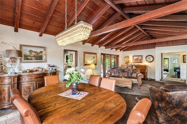 a dining room with furniture