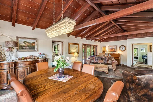 a dining room with furniture