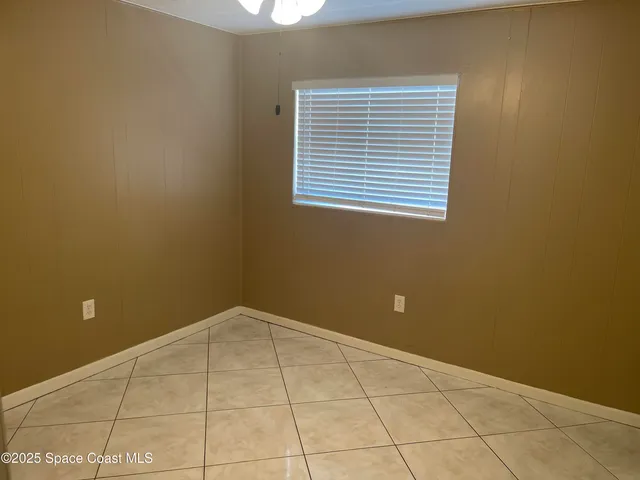 a view of a small space with a window