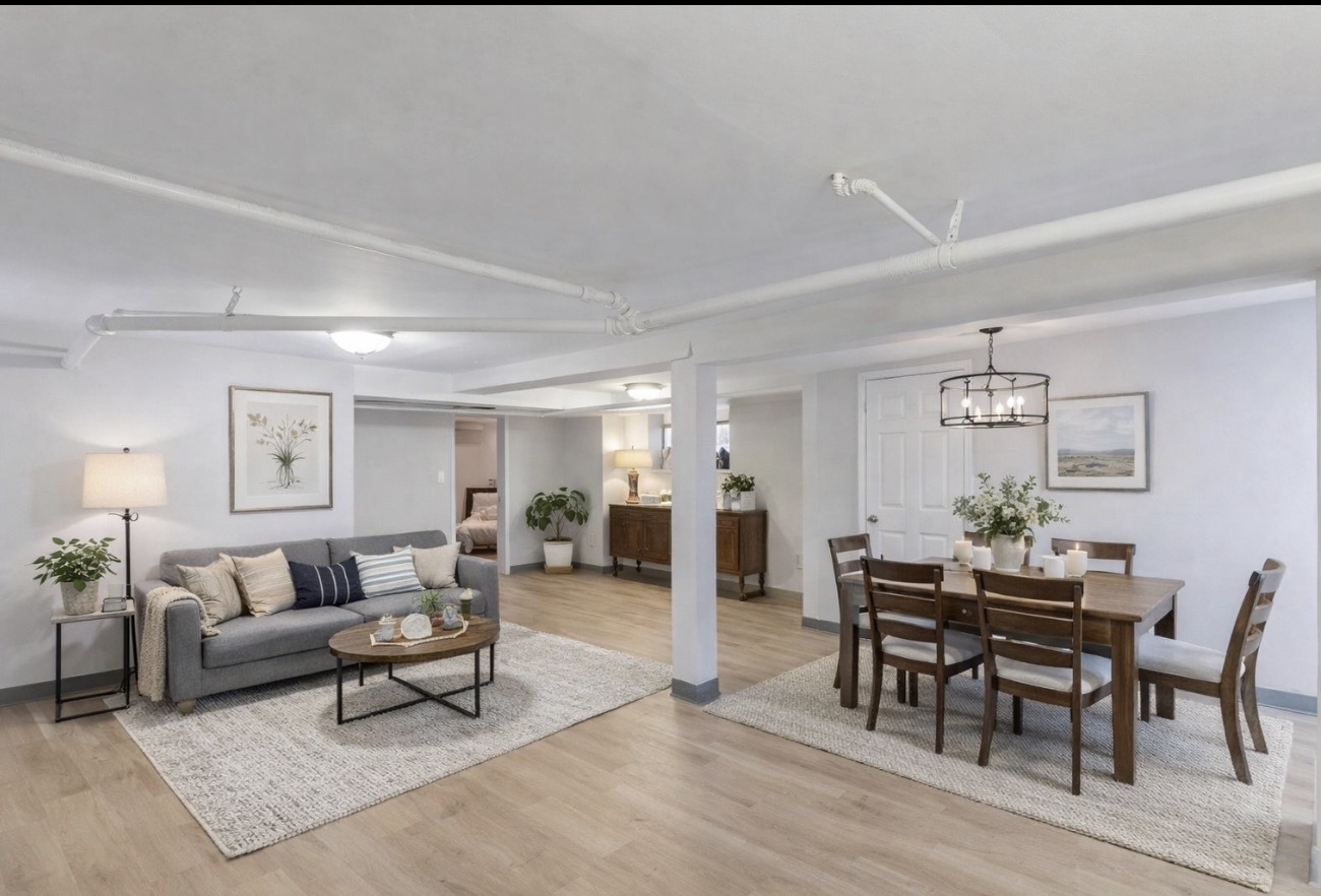 6241 South Troy Street, Unit B Chicago, IL 60629 - Photo 2 of 9 a living room with furniture and view of kitchen