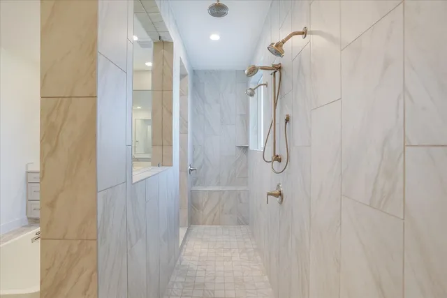 a bathroom with a shower