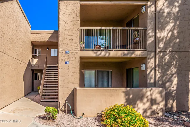 a view of a building with a window