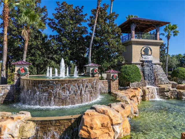 a street view with sitting space and trees