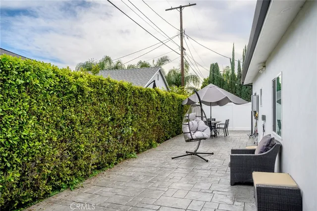 a house view with a seating space