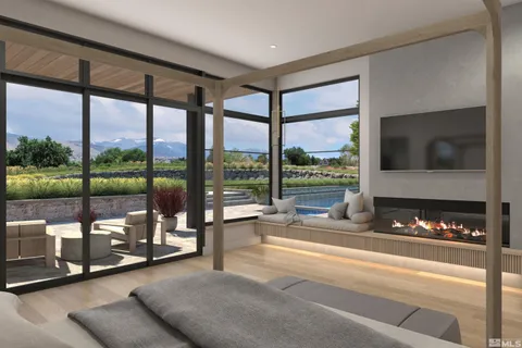 a very nice looking living room with a large window and a flat screen tv