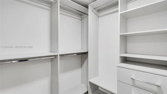 a close view of closet