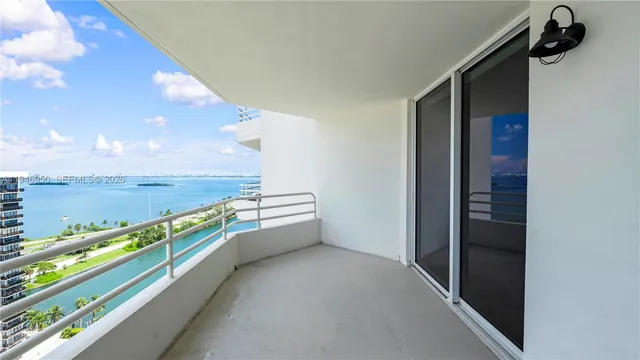 a view of balcony and ocean