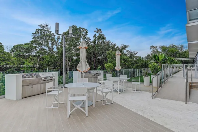 a view of a terrace with couches