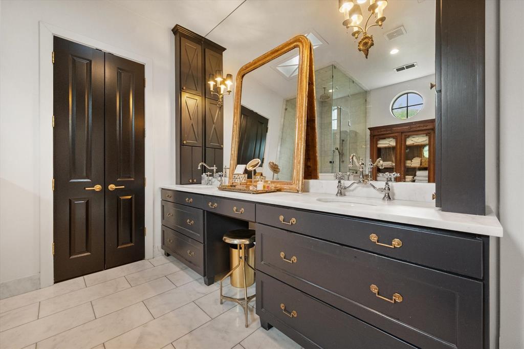 3824 Bishops Flower Road Fort Worth, TX 76109 - Photo 21 of 38 a bathroom with a sink vanity and a mirror