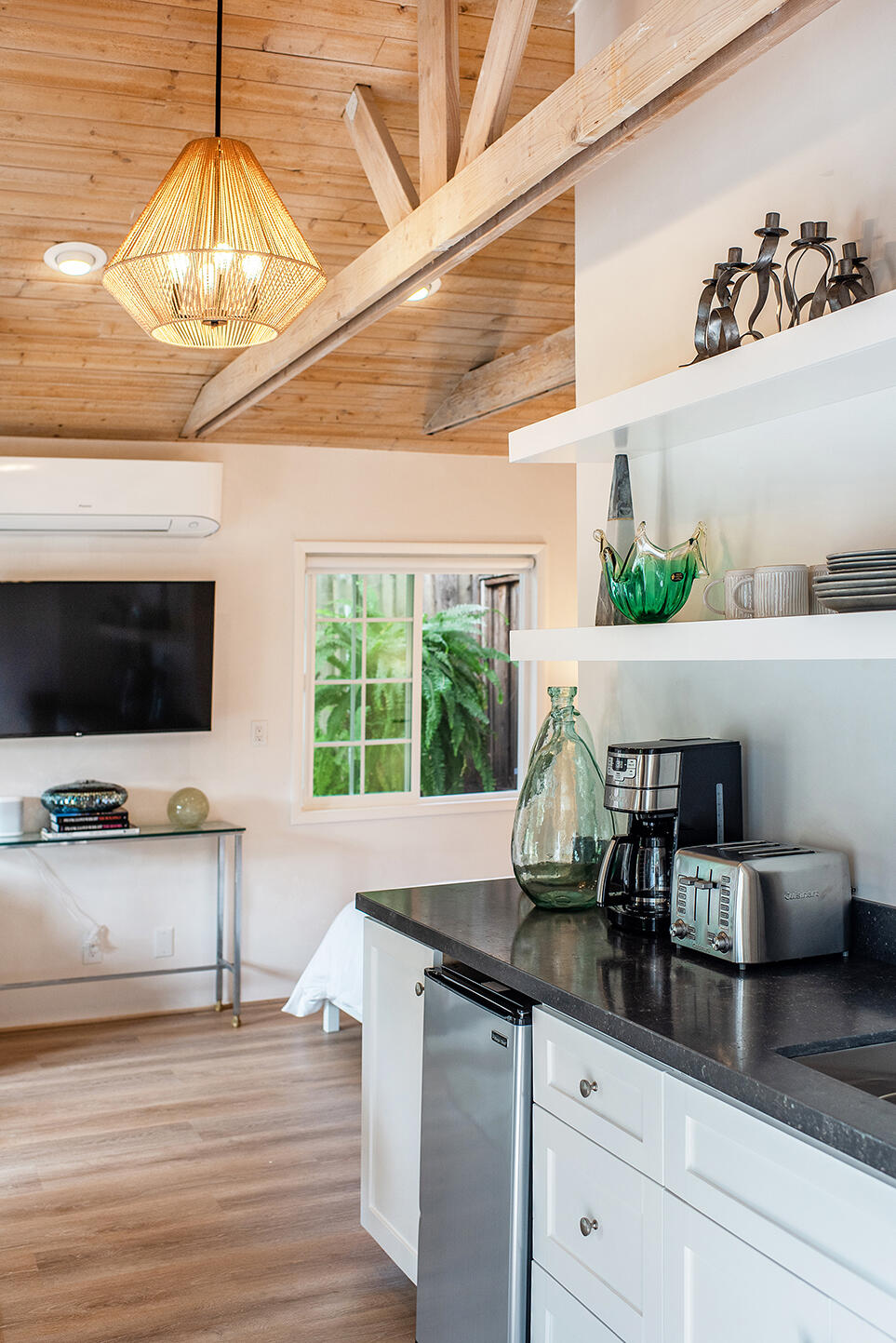 126 Loureyro Road Montecito, CA 93108 - Photo 39 of 46 a kitchen with furniture and a large window