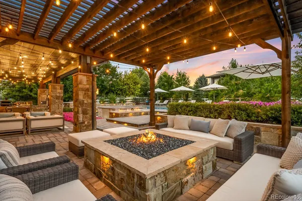 a view of a couches in the roof deck