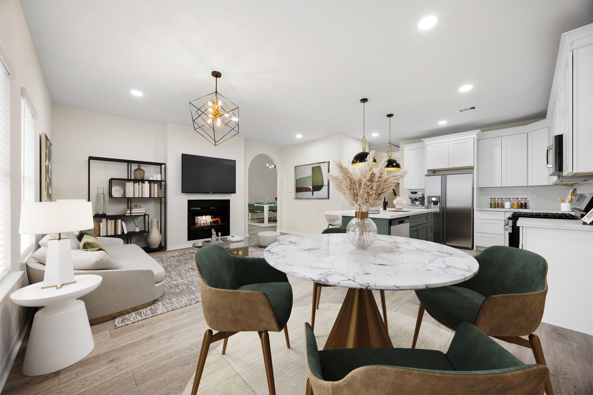 13735 Sablegarden Lane Houston, TX 77014 - Photo 5 of 20 a view of a dining room with furniture and a chandelier