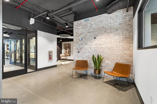 a building outdoor space with patio furniture