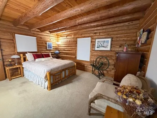 a bedroom with furniture and a window