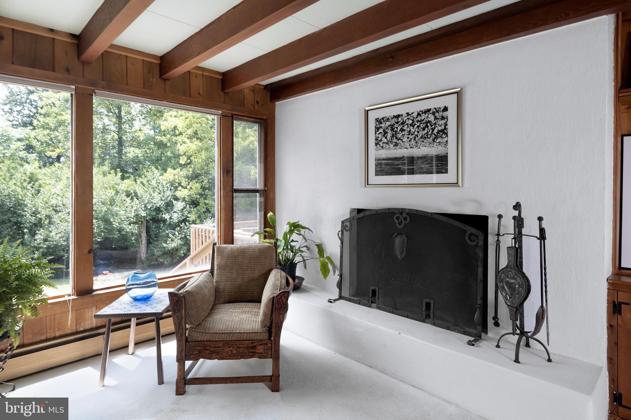 3486 Lawrenceville Road Princeton, NJ 08540 - Photo 10 of 34 Fireplace is simple and compliments the woody tone