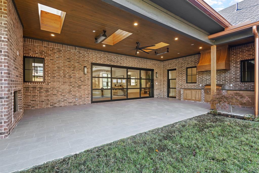 5925 Williamstown Road Dallas, TX 75230 - Photo 36 of 39 View of patio / terrace featuring exterior kitchen and ceiling fan