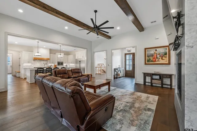 a living room with furniture