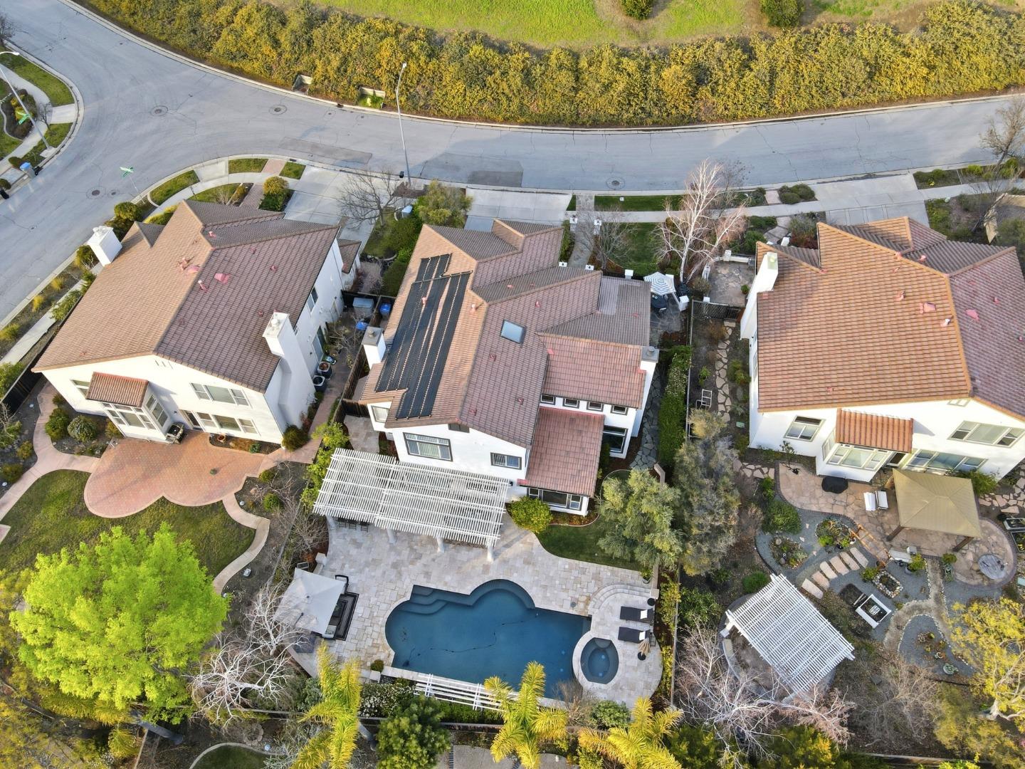 1134 Falcon Ridge Court San Jose, CA 95120 - Photo 60 of 63 an aerial view of houses with yard