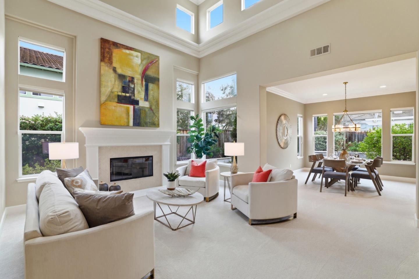 1134 Falcon Ridge Court San Jose, CA 95120 - Photo 7 of 63 a living room with furniture and a fireplace